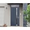 Vdomdoors Steel Door Cynex 6777 Grey Transom Window Stainless Inserts Single Modern Painted-W36xH80+16-Left-h CYNEX6777EXD-GRE-W36 x H80+16-Left-hand Outswing - alternate 2