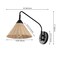 Jonathan Y Kiawah 11" 1-Light Vintage Coastal Rattan/Metal Swing Arm LED Sconce, Black/Natural JYL1602A - alternate 2