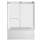 Kingston Brass 60" Acrylic Anti-Skid Alcove Left-Hand Drain Tub with Right Sliding Tub Door, White/Brushed Nickel KVTAP6032L21A8 - alternate 1