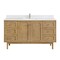 James Martin Vanities 60 in. Single Vanity, Light Natural Oak, w/Single Hole 3 CM White Zeus Quartz Top & Backsplash 545-V60S-LNO-1WZ - alternate 1