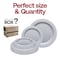 Smarty Had A Party Matte Steel Gray Round Plastic Dinnerware Value Set (120 Dinner Plates + 120 Salad Plates), 240PK 4850STGR-VP-CASE - alternate 3
