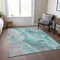 Homeroots 5' X 8' Teal Blue And Ivory Abstract Washable Indoor Outdoor Area Rug 617615 - alternate 2