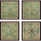 Homeroots Set Of Four Verdigris Pattern Black Framed Print Wall Art, 4PK 526955 - alternate 1