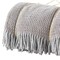 Homeroots 55" X 70" Taupe And Gray Cotton Blend Woven Checkered Plush Throw Blanket with Fringe 633076 - alternate 2