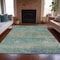 Homeroots 8' X 10' Aqua And Beige Abstract Washable Indoor Outdoor Area Rug 630822 - alternate 2