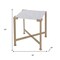 Homeroots 20" White and Gold Distressed Marble and Iron Square End Table 634868 - alternate 2