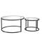 Homeroots Set of Two Black Glass And Steel Round Frame Nested Coffee Tables 520943 - alternate 2