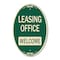 Signmission Leasing Office Welcome Green & Tan, 12 Inch X 18 Inch Designer, Heavy Gauge Aluminum A-OV-G-1218-9834 - alternate 1