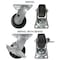 Hyw Products Heavy Duty Caster Set 4in Rubber on Cast Iron Wheels, 2 Swivel & 2 Swivel with Brake, 4PK 40-40S-A1-RC-2,40-40S-A1-RC-TB-2 - alternate 2