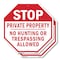 Signmission Stop Private Property No Hunting or, 6 inch X 6 inch, Plastic Sign, 2PK OC-P-2PACK-6-207 - alternate 1