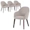 Leisuremod Elias Collection Modern Dining Chair in Light Grey Velvet, 4PK EDC21LGR-4 - alternate 1