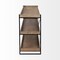 Homeroots 80" Light Brown and Black Solid Wood and Iron Console Table With Two Shelves 380194 - alternate 3