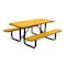 Leisure Craft 6' Standard Picnic Table, Perforated Metal, Portable, Yellow T6XPP-PERF-YELLOW - alternate 1