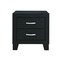 Homeroots 22" Black Solid and Manufactured Wood Two Drawer Nightstand 564656 - alternate 2