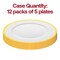 Smarty Had A Party 13 White with Gold Rim Round Disposable Plastic Charger Plates 60 Plates, 60PK 2710WHG-CASE - alternate 3
