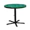 Leisure Craft 36" Round Perforated Pedestal Table, Portable, 30"H, Green 36TAB30-GREEN - alternate 1