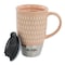 Mr. Coffee Coupleton Teardrop 4Pc 15Oz Stoneware and Stainless Steel Travel Mug Set with Lid Peach 138932.01 - alternate 4