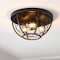 Jonathan Y Lyla 15.8 in. 3-Light Rustic Farmhouse Iron LED Flush Mount, Wood Finished/Oil Rubbed Bronze JYL1308A - alternate 2