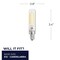 Bulbrite 25w Equivalent T6 Clear Dimmable Edison Clear LED Light Bulb (E12) Candelabra Screw Base, 2700K, 4PK 861574 - alternate 2