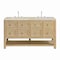 James Martin Vanities Breckenridge 60" Dbl Vanity, Whitewashed Oak, w/ 3 CM Tajnar Eclos Top w/FreePower Wireless Charger 330-V60D-WWO-FTJR - alternate 1