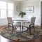 Homeroots 8' Navy Blue Terra Cotta And Beige Round Damask Washable Indoor Outdoor Area Rug 603745 - alternate 2
