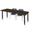 Regency Kee Adjustable Classroom Table W/ 2 Andy Stack Chairs, 72 in W, 24 in L, Neo Walnut MT7224NWAPBK45NV - alternate 1