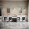 James Martin Vanities Bellshire 120" Dual Vanity Set w/24" Make-Up Counter, Bright White w/3 cm Lime Delight Silestone Top 660-VMC120-BW-3LDL - alternate 2