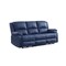 Homeroots 81" Blue Faux Leather Reclining USB Sofa With Black Legs 491002 - alternate 1