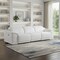 Homeroots 107" White Italian Leather Reclining Metal USB Sofa 720282 - alternate 3