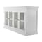 Homeroots 64in White Distressed Solid Wood Sideboard with Four Glass Doors 388220 - alternate 2