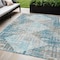 Homeroots 5' X 8' Teal Blue And Beige Geometric Washable Indoor Outdoor Area Rug 632012 - alternate 1