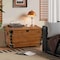 Vintiquewise Wooden Storage Trunk Bench with Wheels for Decorative Organization or Seating QI004860.L - alternate 3