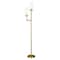 Homeroots 69" Brass Two Light Torchiere Floor Lamp With Clear Transparent Glass Drum Shade 523433 - alternate 1