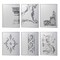 Homeroots Set of Six Decorative Antiqued Glass Black Metal Framed Mirror Set, 6PK 485005 - alternate 2