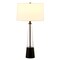 Homeroots 29" Black and Clear Metal and Glass Table Lamp With White Drum Shade 524269 - alternate 2