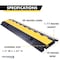 Kable Kontrol Cable Ramp, 1.77 in H, 35.43 in L, 9.842 in W, 2 Channel, Polyurethane/Rubber, Black, Yellow CP9987 - alternate 2