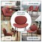Leisuremod Servos Dining Side Chair with Upholstered Faux Leather Seat and Powder Coated Iron Frame, Bordeaux SCBL-22BOR - alternate 3