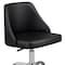 Homeroots Black and Silver Faux Leather Adjustable Height Swivel Rolling Office Chair 554023 - alternate 3