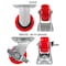 Hyw Products Heavy Duty Caster Set 4in Polyurethane on Plastic Wheels, 2 Rigid & 2 Swivel with Brake, 4PK 40-40R-A1-PU-2,40-40S-A1-PU-TB-2 - alternate 2