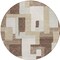 Homeroots 8' Brown Ivory And Taupe Round Geometric Washable Indoor Outdoor Area Rug 613201 - alternate 3