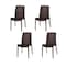 Homeroots Set of Four Brown Heavy Duty Plastic Outdoor Stacking Dining Chairs, 4PK 565255 - alternate 1