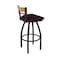 Holland Bar Stool Co Revelle 36in Swivel Extra Tall Bar Stool, Black Wrinkle Finish, Medium Back, Canter Bordeaux Seat 881 - alternate 2