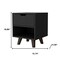 Homeroots 19" Black Wood One Drawer Nightstand 530198 - alternate 3