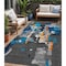 Homeroots 5' X 8' Charcoal Copper And Teal Blue Abstract Washable Indoor Outdoor Area Rug 599545 - alternate 1
