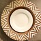 Homeroots 13" Natural And White Solid Wood Chevron Handmade Round Charger Plate 633186 - alternate 3