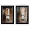 Homeroots Set Of Two Two Horses Black Framed Print Wall Art, 2PK 405871 - alternate 1
