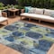 Homeroots 9' X 12' Navy Blue Gold And Silver Geometric Washable Indoor Outdoor Area Rug 618755 - alternate 1