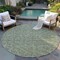 Homeroots 8' Sage Gray And Ivory Round Polka Dot Washable Indoor Outdoor Area Rug 599078 - alternate 2
