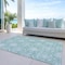 Homeroots 8' X 10' Turquoise Teal Blue And Ivory Medallion Washable Indoor Outdoor Area Rug 587773 - alternate 2
