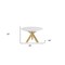 Homeroots 48" White and Gold Wood and Metal Cross Leg Base Round Top Dining Table 555131 - alternate 3